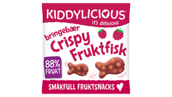 Kiddylicious Krispig Fruktfisk Bringebær | 12g