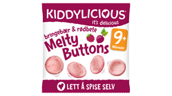 Kiddylicious Melty Buttons Bringebær & Rødbet | 6g