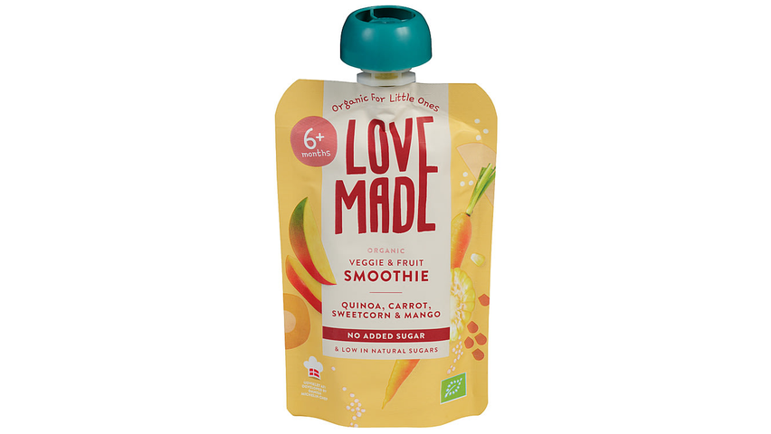 LoveMade Smoothie m/Quinoa Gulrot, Mais & Mango Øko | 100g