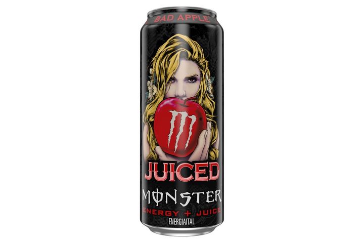 Monster Juiced Bad Apple szénsavas energiaital gyümölcslével, koffeinnel 500 ml