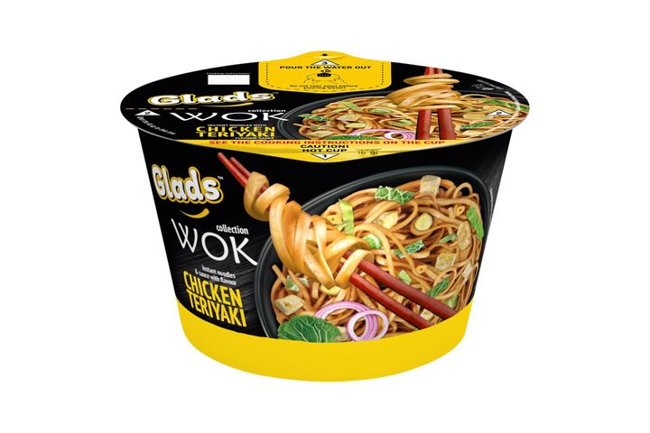 Glads Wok instant tésztaétel teriyaki-csirke ízű szósszal 95 g