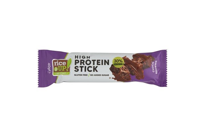 RiceUp! csokoládé brownie ízű fehérje szelet, hozzáadott cukor nélkül 40 g