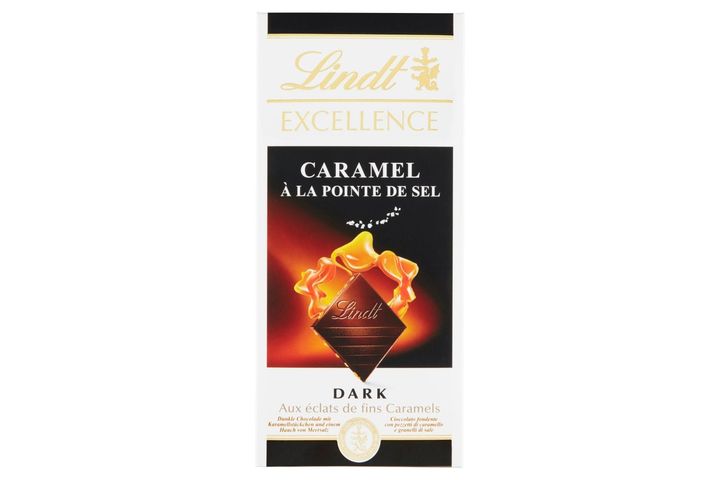 Lindt Excellence Dark Chocolate with Caramel Pieces and Sea Salt 100 g