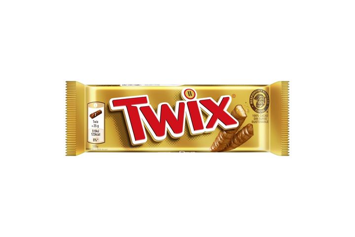 Twix Biscuit Bars with Caramel, Dipped in Milk Chocolate 2 x 25 g (50 g)