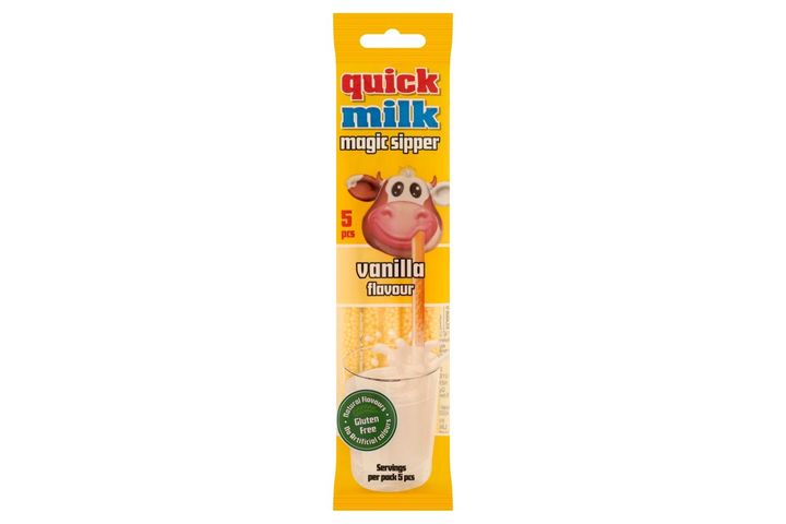 Quick Milk Magická brčka do mléka s příchutí vanilka | 30 g
