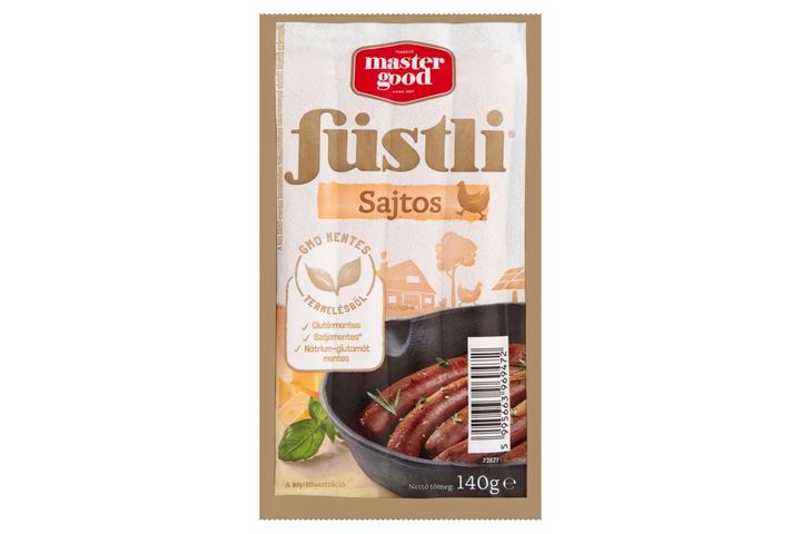Master Good Füstli sajtos, füst ízesítésű virsli csirkehúsból 140 g