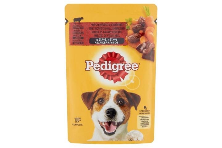 Pedigree teljes értékű nedves eledel felnőtt kutyák részére marhával és báránnyal aszpikban 100 g