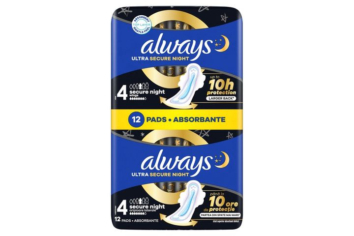Always Ultra Sanitary Towels Secure Night Wings (Size 4) 12 Pads