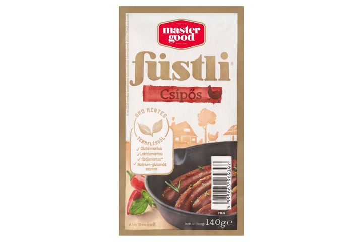 Master Good Füstli csípős, füst ízesítésű virsli csirkehúsból, Jalapeno paprikával 140 g