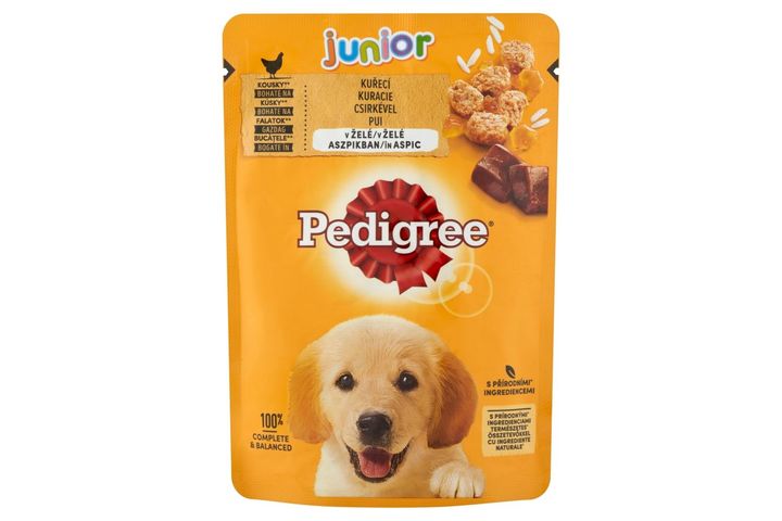 Pedigree Junior teljes értékű nedves eledel kölyökkutyák számára csirkével aszpikban 100 g