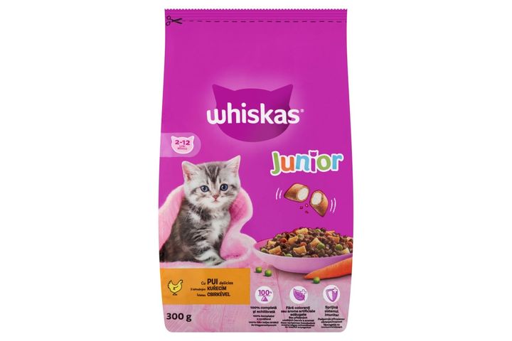 Whiskas Junior teljes értékű szárazeledel kölyökmacskáknak csirkével 300 g