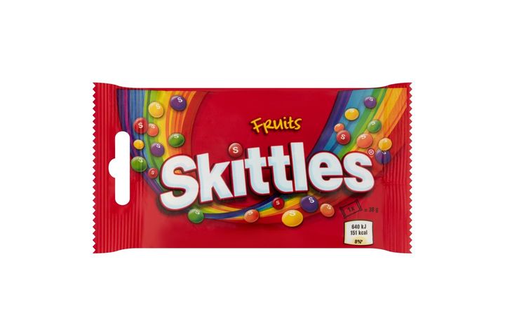 Skittles Fruits gyümölcsízű cukordrazsé ropogós cukormázban 38 g
