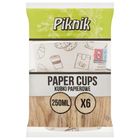 Piknik Papírové kelímky 250 ml | 6 kusů