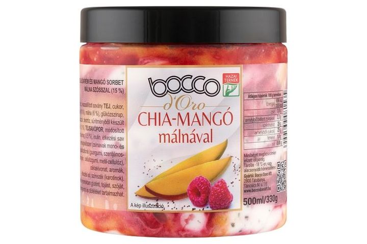 Bocco d'Oro chia magos jégkrém és mangó sorbet málna szósszal 500 ml