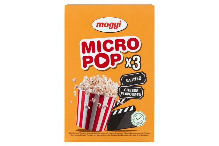 Mogyi Micro Pop mikrohullámú sütőben elkészíthető sajtízű pattogatni való kukorica 3 x 100 g (300 g)