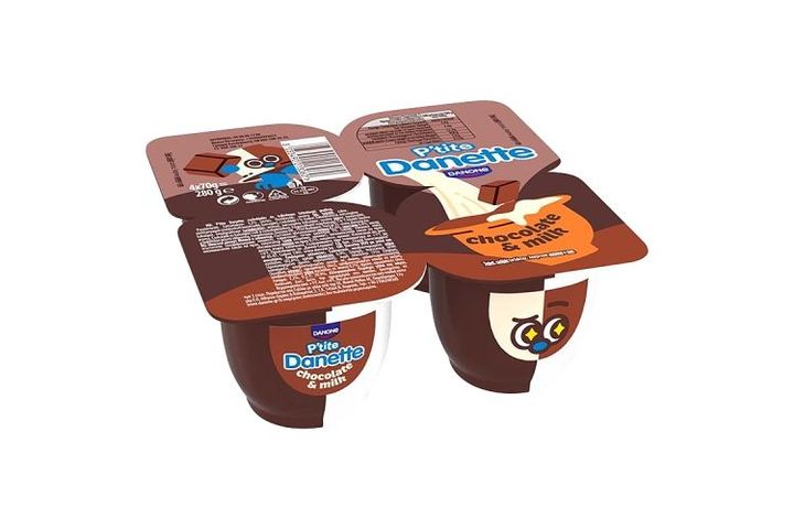 Danone Danette P'tite Chocolate and Milk Cream Double-Layer Pudding 4 x 70 g (280 g)