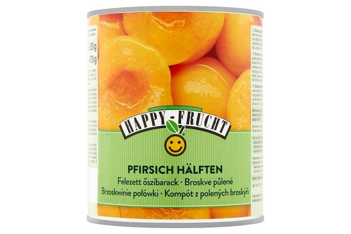 Happy Frucht hámozott, felezett őszibarack befőtt 820 g