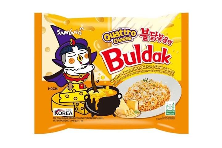 Buldak quattro sajtos, csípős instant tészta 145 g
