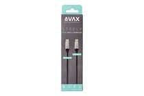 AVAX CB-302G STEELY Type C-Type C 60W, 1.5m gyorstöltő, sodorszálas kábel, 3A, acélszürke