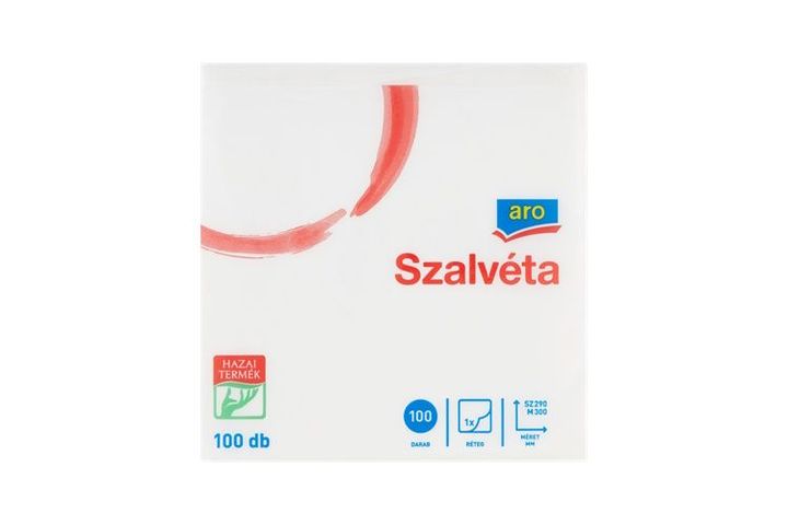 aro fehér szalvéta 1 rétegű 100 db