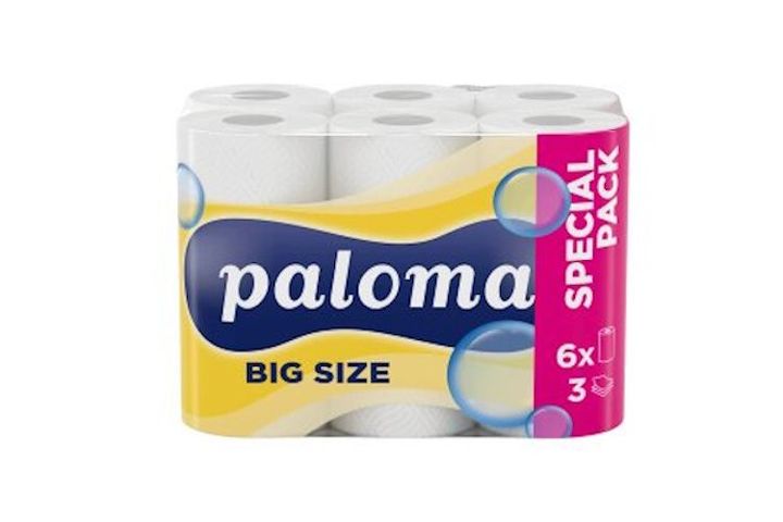 Paloma Classic Big Size háztartási papírtörlő 3 rétegű 6 tekercs