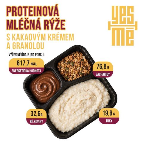 YES MĚ Proteinová mléčná rýže s kakaovým krémem a granolou | 390 g