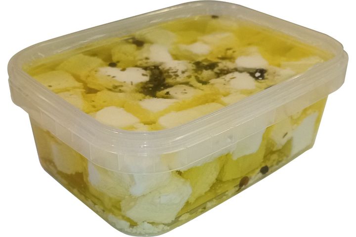 Kockázott krémfehér sajt fűszeres olajban 150 g