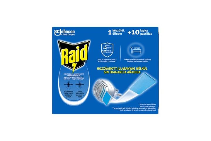 Raid odorless mosquito killer device + 10 mosquito killer refill tablets