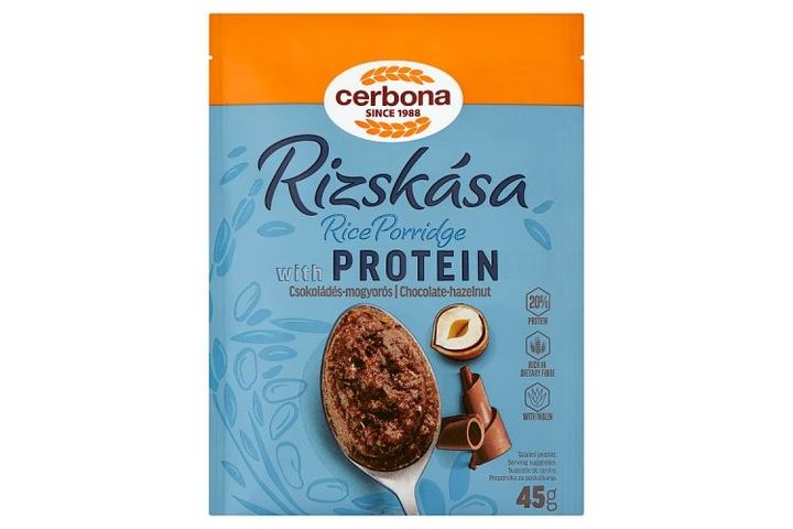 Cerbona fehérjében gazdag csokoládés-mogyorós rizskása 45 g