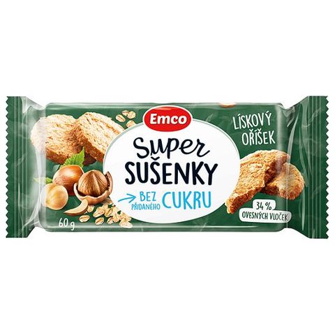 Emco Super Cookies Hazelnut Sugar-free | 60 g