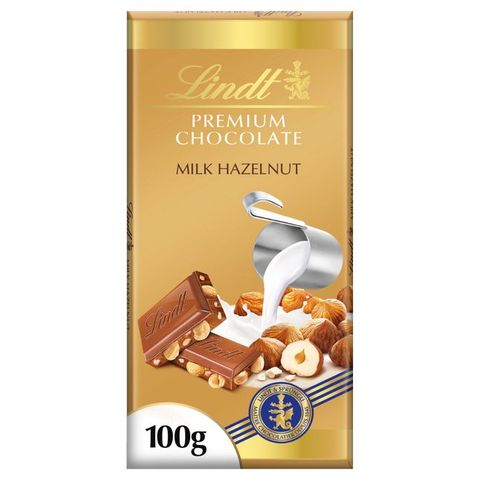 Lindt PREMIUM Mléčná čokoláda s lískovými oříšky | 100 g