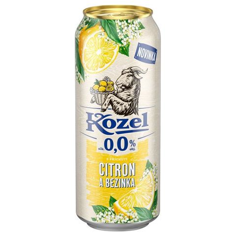 Velkopopovický Kozel Lemon and elderberry non-alcoholic beer tin | 500 ml