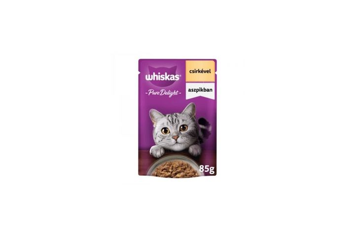 Whiskas Pure Delight teljes értékű nedves eledel felnőtt macskáknak csirkével aszpikban 85 g