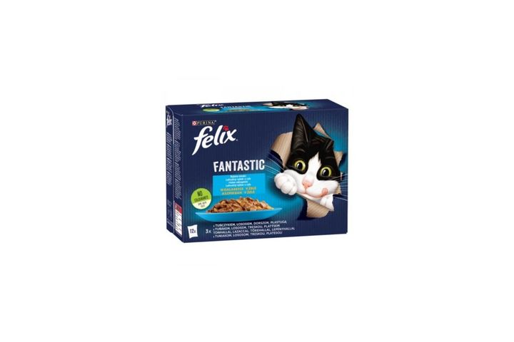 Felix Fantastic DUO výběr z ryb v želé krmivo pro kočky | 12 x 85 g