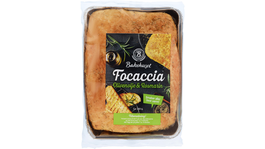 Bakehuset Focaccia m/Olivenolje & Rosmarin | 350g