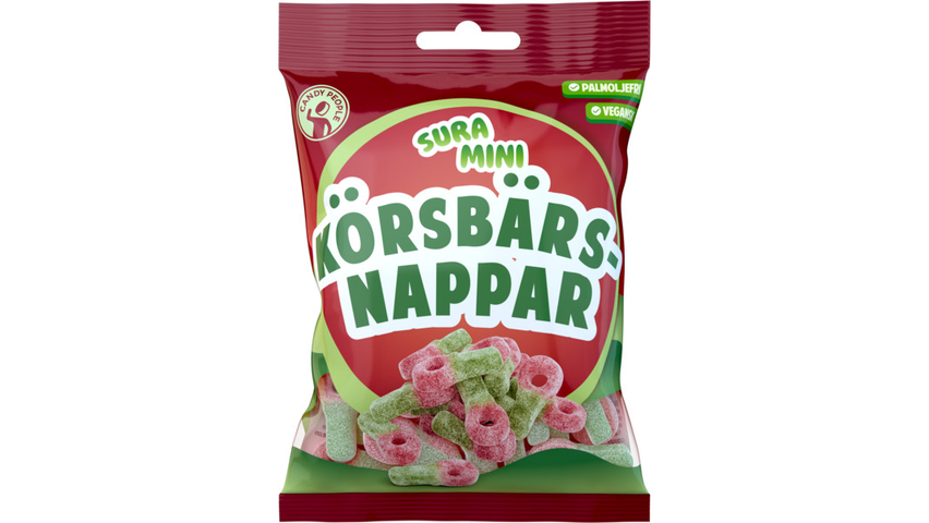 Candy People Sure Mini Körsbärsnappar | 70g