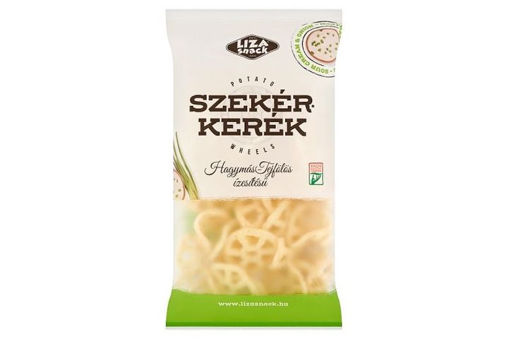 Liza Snack Szekérkerék hagymás-tejfölös ízesítésű burgonyasnack 40 g
