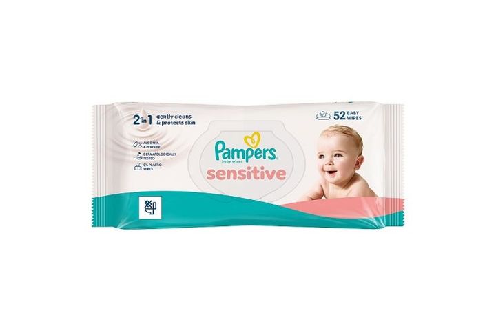 Pampers Sensitive Baby Nedves Törlőkendő, 1 Csomag x 52 Törlőkendő = 52 db Baba Nedves Törlőkendő