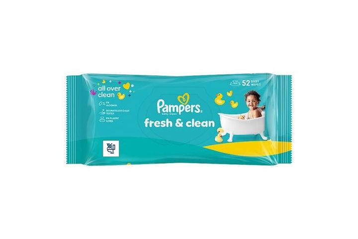 Pampers Fresh Clean Baby Nedves Törlőkendő, 1 Csomag x 52 Törlőkendő db Baba Nedves Törlőkendő