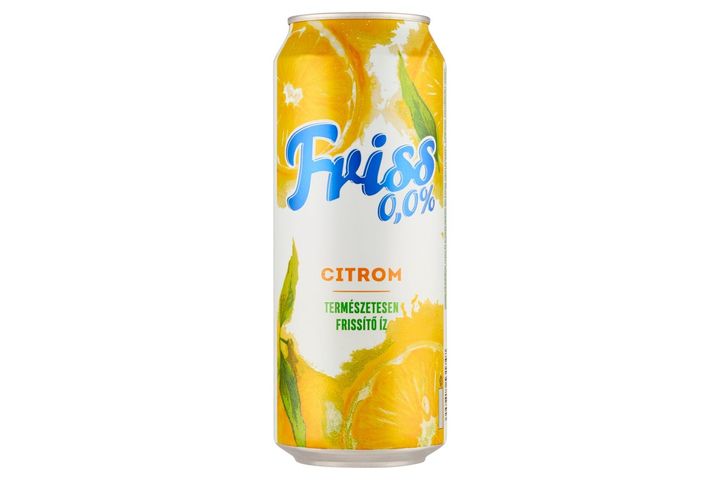 Borsodi Friss 0,0% citrom ízű üdítőital és alkoholmentes malátaital keveréke 0,5 l