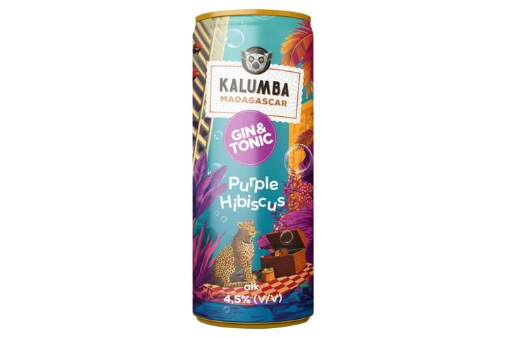 Kalumba Madagascar Gin&Tonic Purple Hibiscus ízű szénsavval dúsított alkoholtartalmú ital 4,5%250 ml