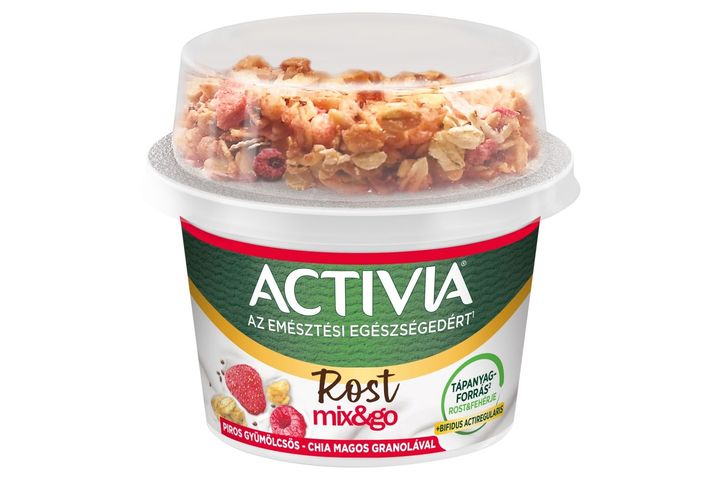 Danone Activia Rost mix&go Milk-Based Preparation with Red Fruit, Chia Seed and Granola 165 g