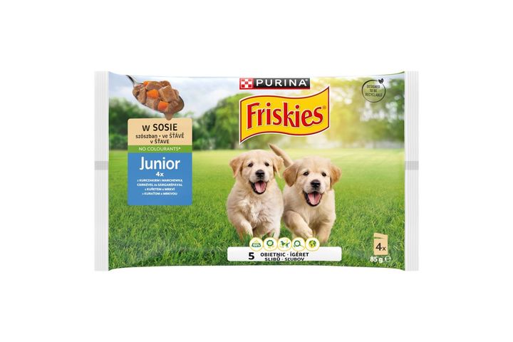 Purina Friskies Kapsičky Kuře se zeleninou ve šťávě pro psy | 4 x 85 g