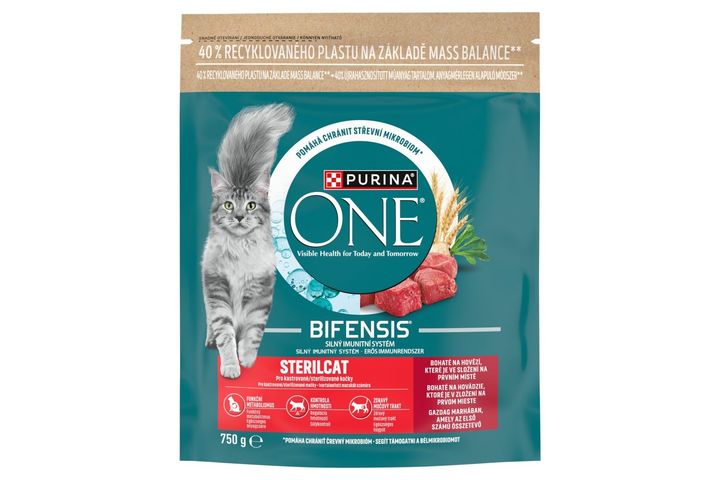 Purina One Sterilcat marhában és búzában gazdag teljes értékű állateledel felnőtt macskáknak 750 g