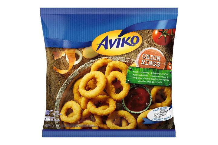 Aviko elősütött és gyorsfagyasztott hagymakarikák ropogós panírban 450 g