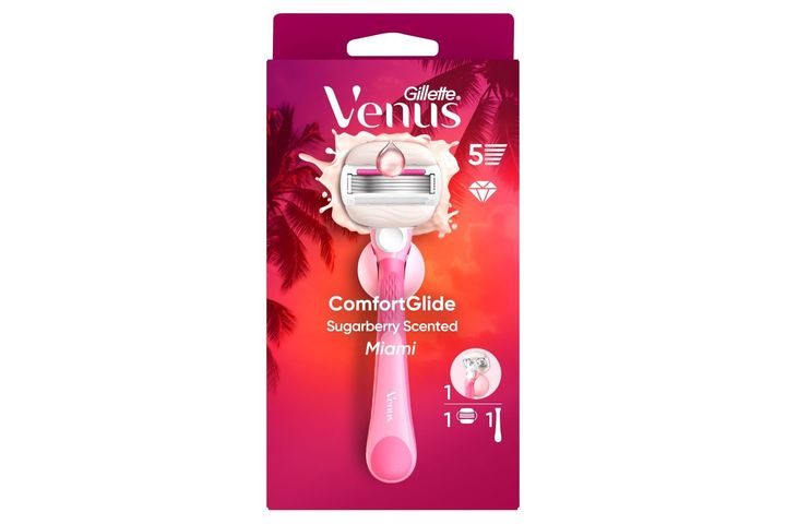 Gillette Venus ComfortGlide Miami Női Borotva Sugarberry Illattal, 1 db Borotvabetét, Borotva