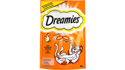 Dreamies kiegészítő macskaeledel csirkével felnőtt macskák & 8 hetesnél idősebb kölykök számára 60 g