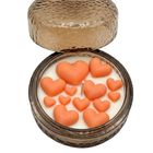 Luxurious Handmade Soy Wax Candle in Brown Glass - Orange Hearts