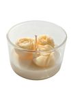 Elegant Handmade Soy Wax Candle in Glass - White Flowers