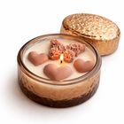 Handmade Soy Wax Candle in Brown Glass Bowl - Butterfly & Hearts